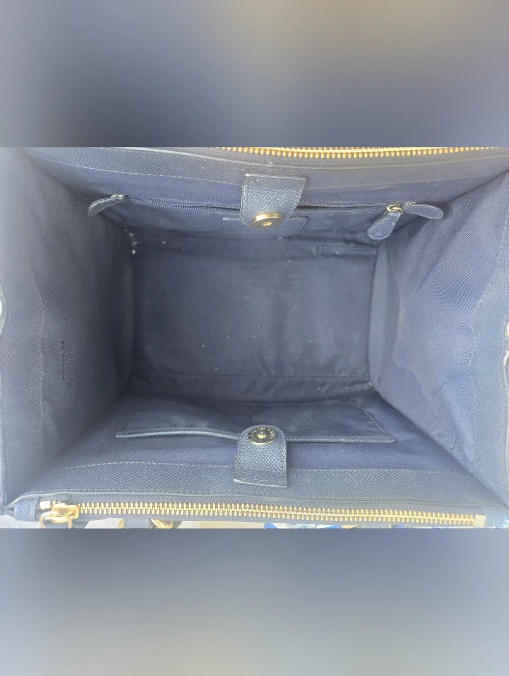 ⭐️Sold⭐🚨Coach Navy Blue Crossgrain Leather Minetta Tote Bag w/ Strap & Scarf 🚨